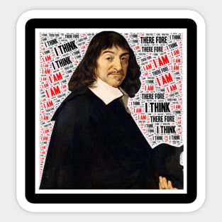 Cool Descartes Quote Design Typography Sticker